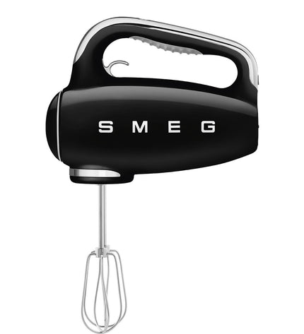 Black Smeg blender and dough mixer with 250W motor, compact kitchen appliance for mixing and blending tasks.