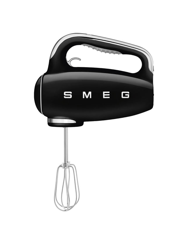 Black Smeg blender and dough mixer with 250W motor, compact kitchen appliance for mixing and blending tasks.