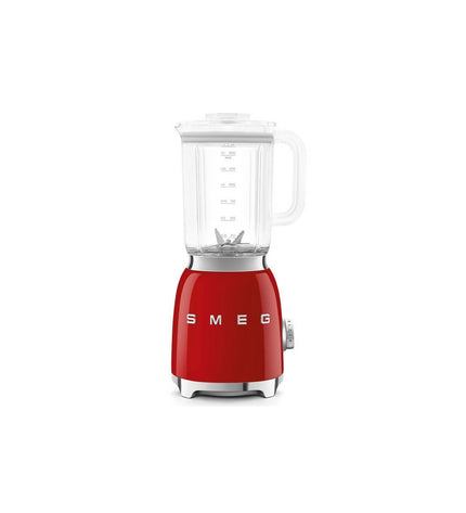 Smeg BLF03RDEU red 800W compact mixer with 1.5L bowl, small kitchen appliance for mixing and blending in the kitchen.
