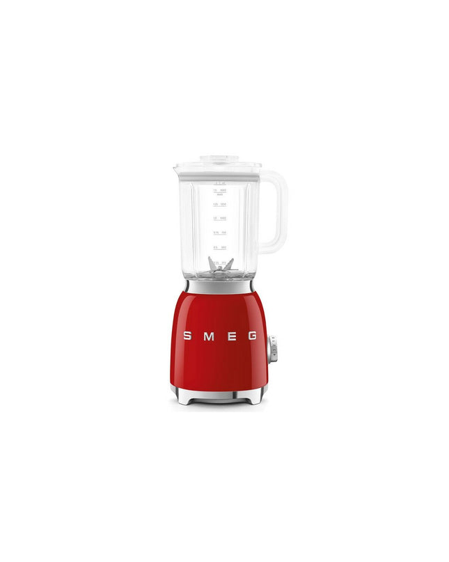 Smeg BLF03RDEU red 800W compact mixer with 1.5L bowl, small kitchen appliance for mixing and blending in the kitchen.