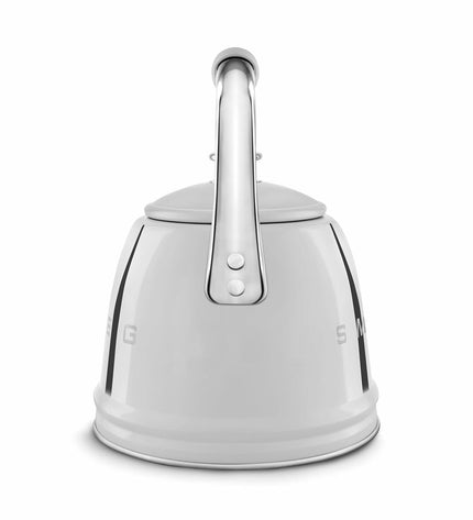 Smeg WKF01SS 2.3L gray teapot for home and kitchen, perfect for brewing tea or hot water in a modern kitchen setting.