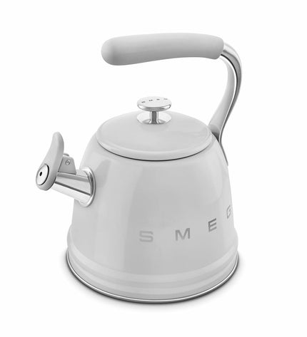 Smeg WKF01SS grey 2.3L teapot with sleek design, stainless steel body, and modern handle for house and kitchen use.