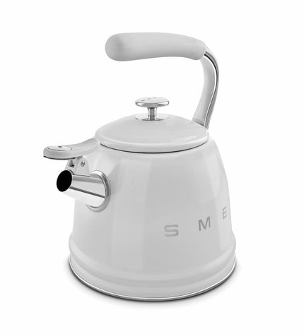 Smeg WKF01SS gray 2.3L teapot for home and kitchen, designed for brewing tea and hot beverages.