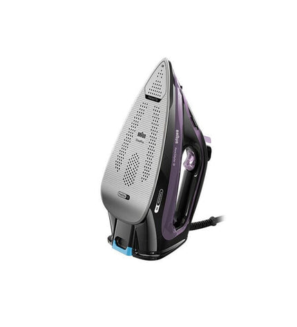 Braun SI9661VI steam iron with 3100W power, featuring a sleek design, water tank, and steam vents for efficient ironing.