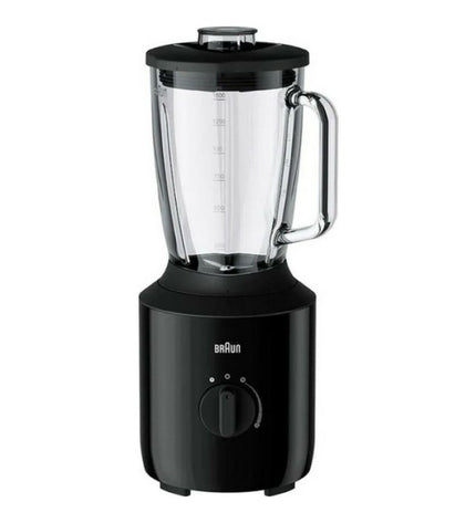 Braun JB3150 1.5L black electric mixer with 800W motor, compact kitchen appliance for blending and mixing.