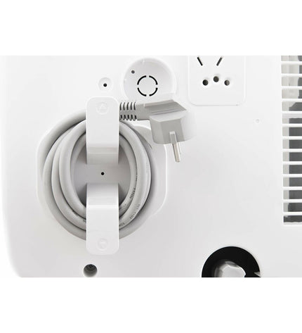 Portable Olimpia Splendid air conditioner for home use, white compact cooling unit with vents and control panel visible.
