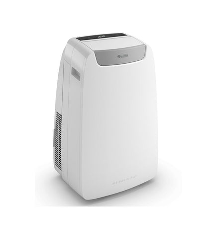 Portable Olimpia Splendid air conditioner for home use, white unit with vents and digital controls, ideal for cooling rooms.