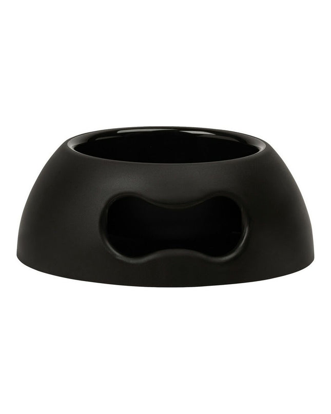 United Pets dog food bowl in black, 1.1L capacity, made of durable polypropylene, measuring 24.5 cm.