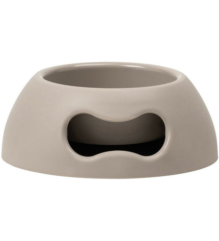 United Pets Pappy dog food bowl in gray, 350 ml capacity, made of durable polypropylene for pets.