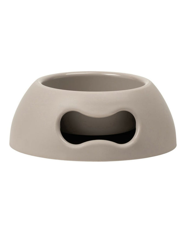 United Pets Pappy dog food bowl in gray, 350 ml capacity, made of durable polypropylene for pets.
