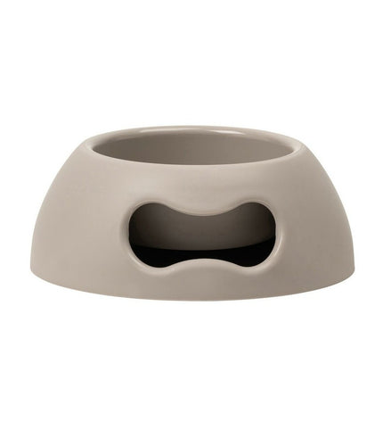 United Pets Pappy dog food bowl in gray, 1.1L capacity, made of durable polypropyleen, measures 24.5 cm.