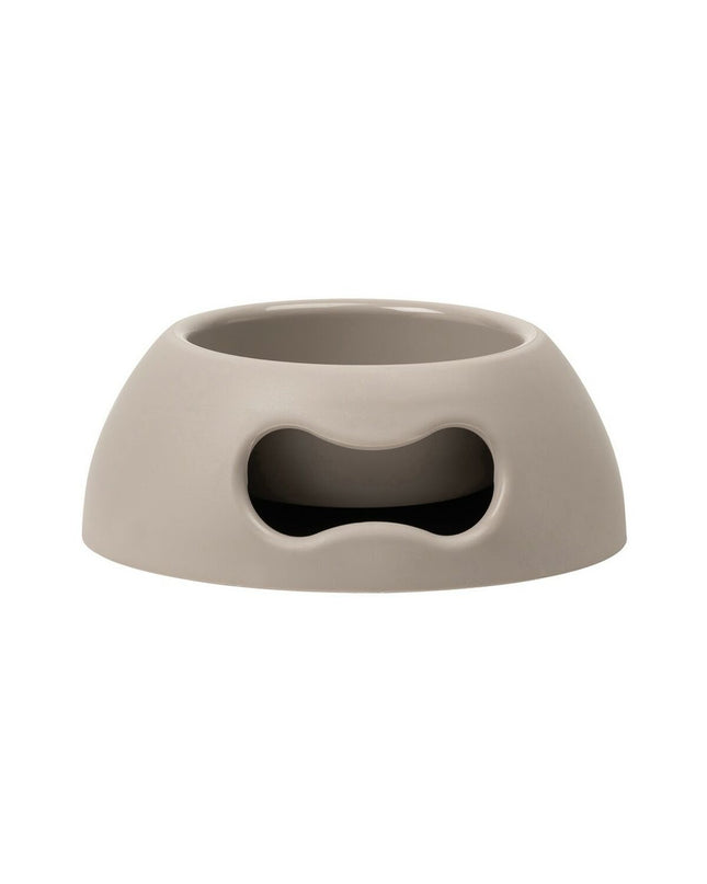United Pets Pappy dog food bowl in gray, 1.1L capacity, made of durable polypropyleen, measures 24.5 cm.