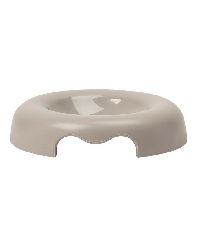Gray United Pets Kitty cat feeding bowl, 18 cm diameter, made of durable plastic, designed for feline feeding and water.