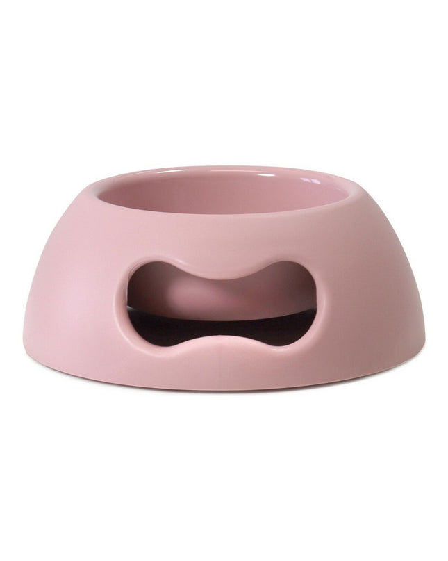 Pink United Pets Pappy dog feeding bowl made of durable polypropylene, 2.2L capacity, for feeding and watering dogs.