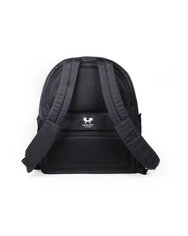 United Pets pet carrier bag for dogs, soft fabric with mesh sides for ventilation, black color, designed for pet comfort and transport.