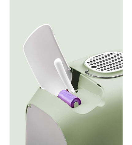 United Pets groen polypropyleen kattenbak 40x50 cm, durable plastic litter box for cats, shown in the image.