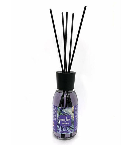 Magic Lights Lavendel parfum sticks in a 125 ml container, used for home decor and creating a fragrant, relaxing atmosphere.