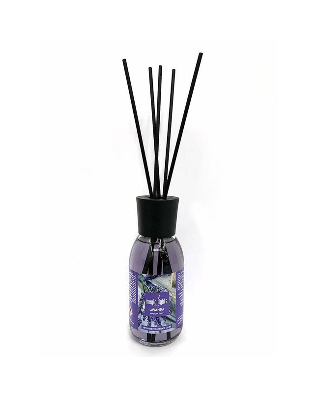 Magic Lights Lavendel parfum sticks in a 125 ml container, used for home decor and creating a fragrant, relaxing atmosphere.