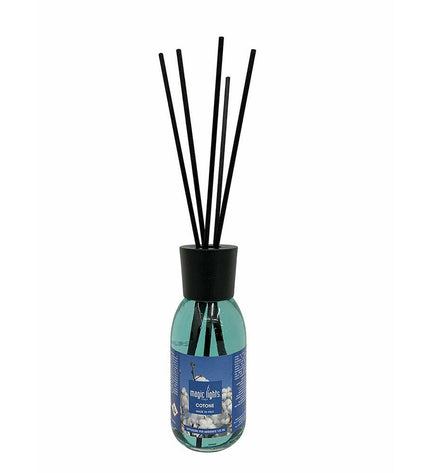Magic Lights Luchtverfrisser Mikado Katoen 125 ml in een decoratieve flacon, ideaal voor huis en koken, huisdecoratie.