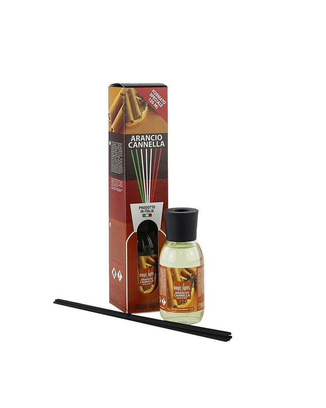 Magic Lights luchtverfrisser Mikado Oranje Kaneel in 125 ml bottle, orange and cinnamon scent, house decoration and air freshener.