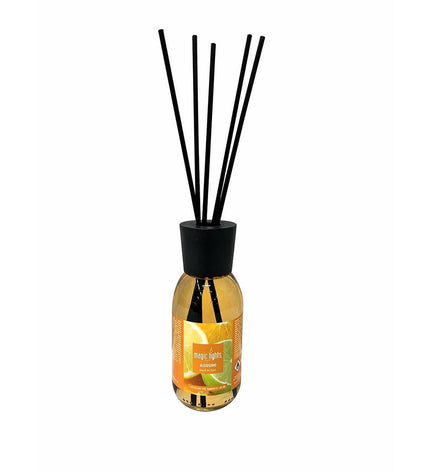 Magic Lights Mikado citrus-scented air freshener bottle, 125 ml, used for home decor and kitchen freshness.