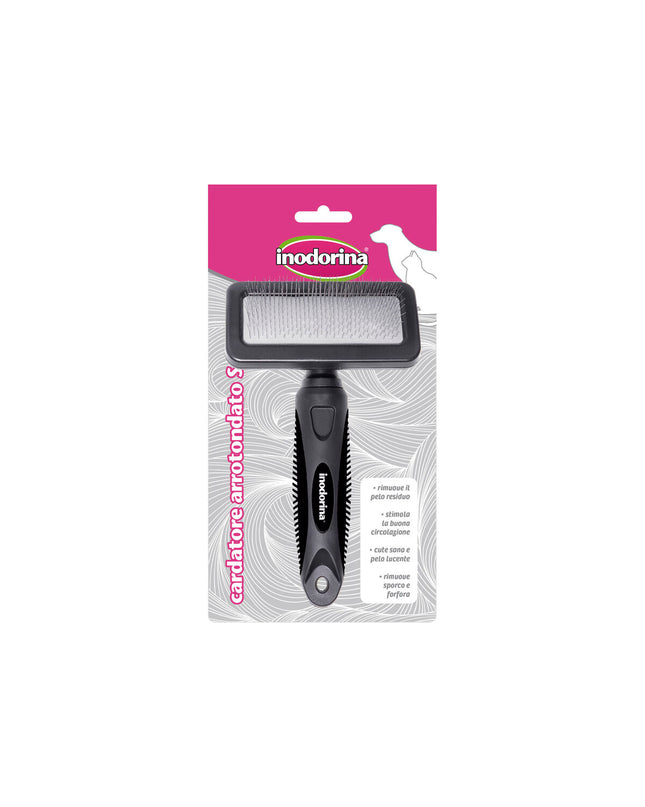 Inodorina Rugkammen borstel for dogs, small size, showing the grooming brush with bristles for pet hair grooming.