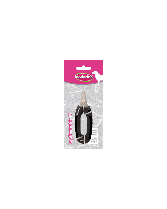 Inodorina Nagelknipper for dogs, black steel, compact grooming tool with ergonomic design for easy nail trimming.