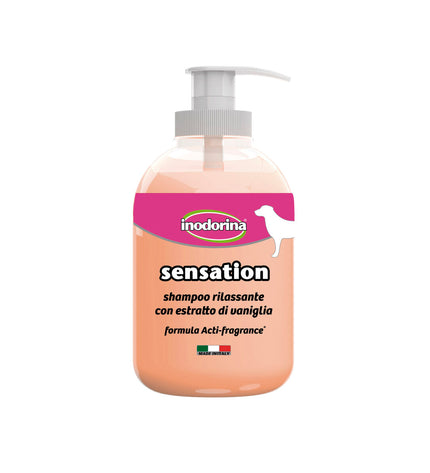 Inodorina Vanille dog shampoo in 300 ml bottle, featuring a clean and gentle formula for dogs' grooming.
