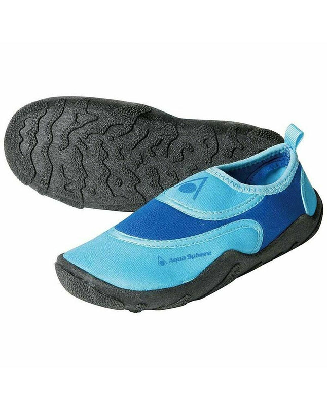 Aqua Sphere BeachWalker kids' aqua slippers in aquamarine, designed for water sports and outdoor beach activities.
