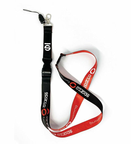 Black and red foldable Sparco S099103NRRS umbrella, compact travel bagage umbrella with a sleek design.