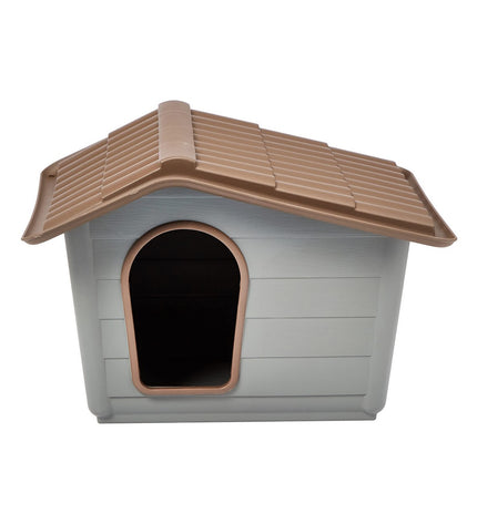 Nayeco Eco mini dog house in green plastic, measuring 60x50x41 cm, suitable for small dogs, with ventilation and sturdy design.