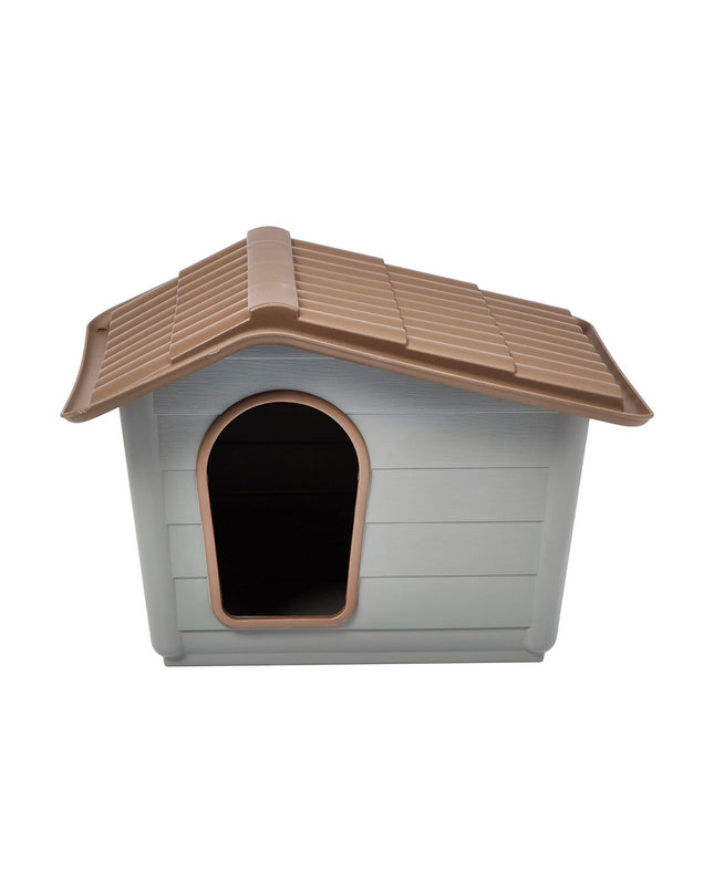 Nayeco Eco mini dog house in green plastic, measuring 60x50x41 cm, suitable for small dogs, with ventilation and sturdy design.