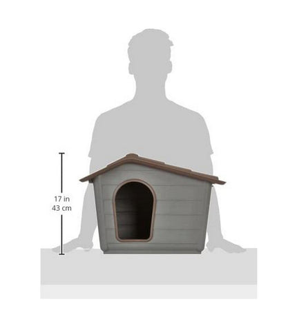 Nayeco Eco mini dog house in green plastic, 60x50x41 cm, suitable for small dogs, durable outdoor shelter.