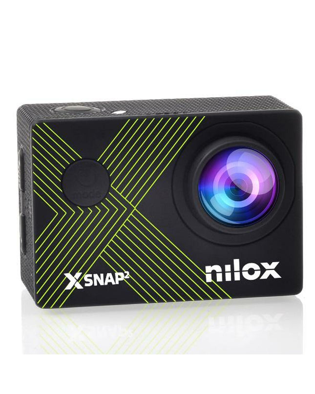 Nilox Nilox NXACXSNAP2YL outdoor sport electronic device with yellow accents, shown in close-up view.