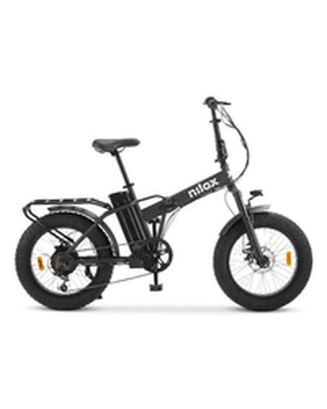 Nilox X8 PRO electric bike, blue 20-inch sport and outdoor mountain bike with 250W motor, durable tires, and sleek design.