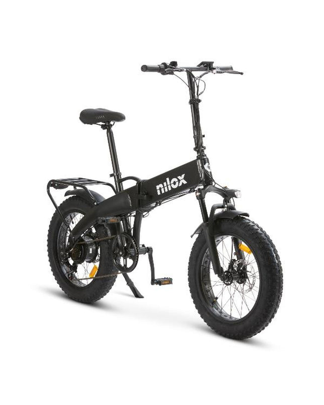 Nilox NXEBX10BK electric bike in black with 20-inch wheels, 250W motor, and 13000mAh battery, designed for sport and outdoor riding.