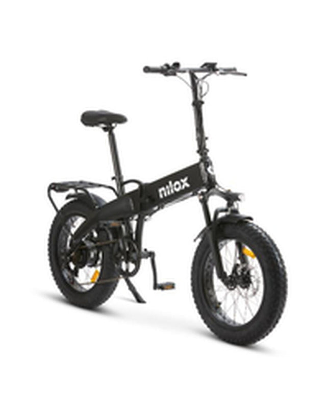 Nilox NXEBX10BK electric bicycle in black with 20-inch wheels, 250W motor, and 13000mAh battery for sport and outdoor riding.