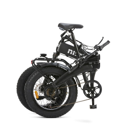 Nilox NXEBX10BK electric bicycle in black with 20-inch wheels, 250W motor, and 13000mAh battery, designed for sport and outdoor riding.