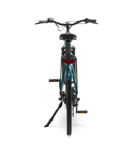 Green Nilox J7 electric bike with 28-inch wheels, 250W motor, suitable for sport and outdoor cycling activities