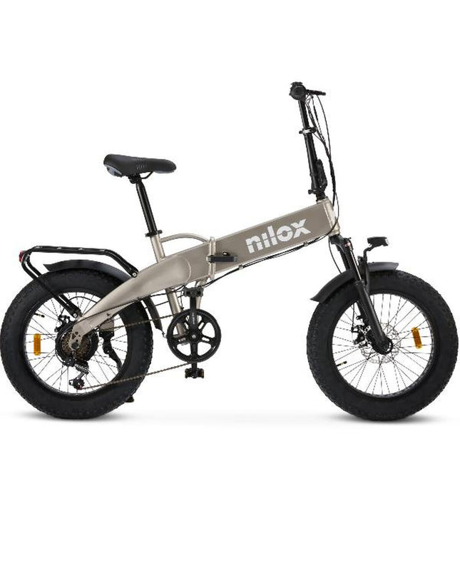 Nilox NXEBX10GR electric bike in gray with 20-inch wheels, 250W motor, and 13000mAh battery, designed for outdoor cycling.