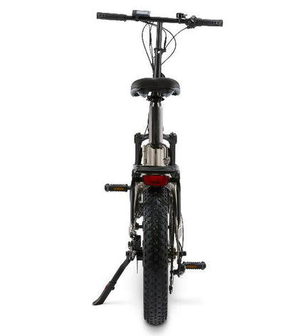 Nilox NXEBX10GR electric bicycle in gray with 20-inch wheels, 250W motor, and 13000mAh battery for outdoor cycling.