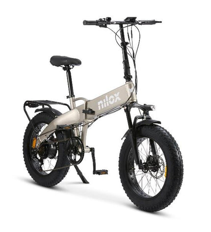 Gray Nilox NXEBX10GR electric bike with 20-inch wheels, 250W motor, and 13000mAh battery for outdoor cycling adventures.