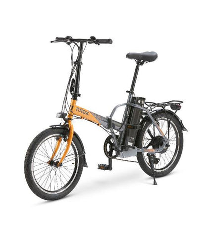 Nilox J1 PRO black electric bike with 20-inch wheels, 250W motor, designed for sport and outdoor cycling.