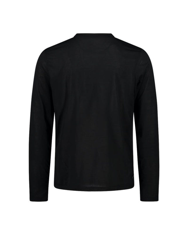 Black Campagnolo men's long-sleeve T-shirt, suitable for outdoor sports, camping, and hiking activities.