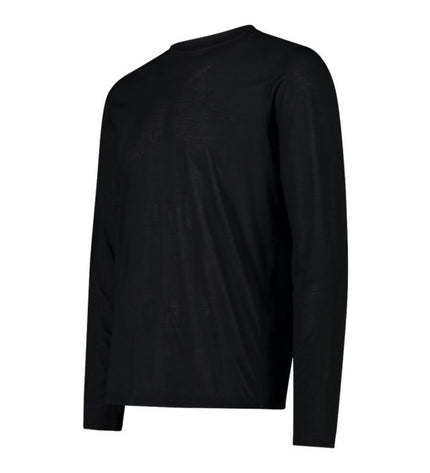Black Campagnolo men's long-sleeve T-shirt for sport and outdoor activities, ideal for camping and hiking.