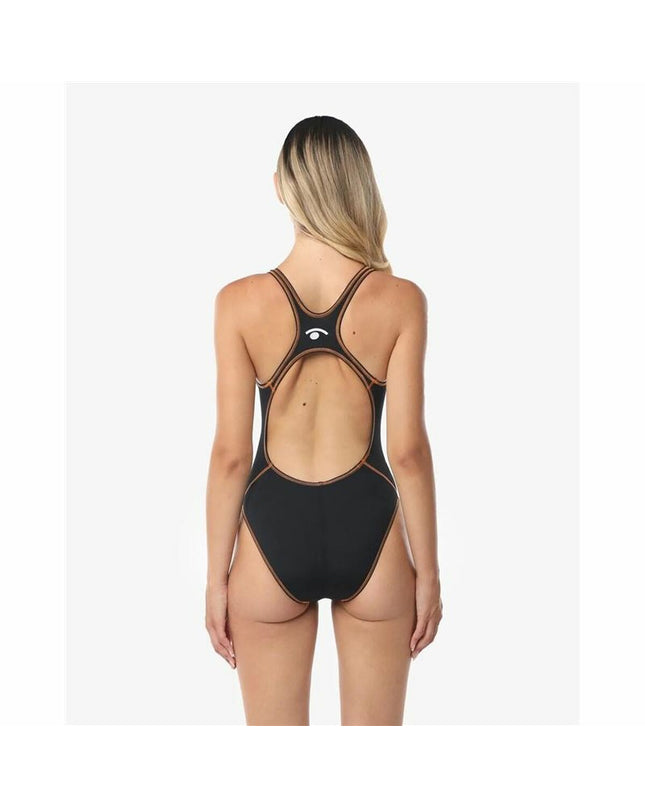 Black women's wetsuit by Jaked Milano for water sports and outdoor activities, featuring a sleek, fitted design.