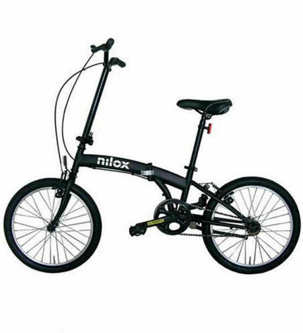 Nilox Fiets Nilox NXMB20V1 opvouwbare sport en outdoor fiets, lightweight design, shown folded with handlebar and wheels visible.