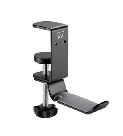 Ewent EW1585 black gaming headset support stand with adjustable hooks for headphones, electronic accessories.