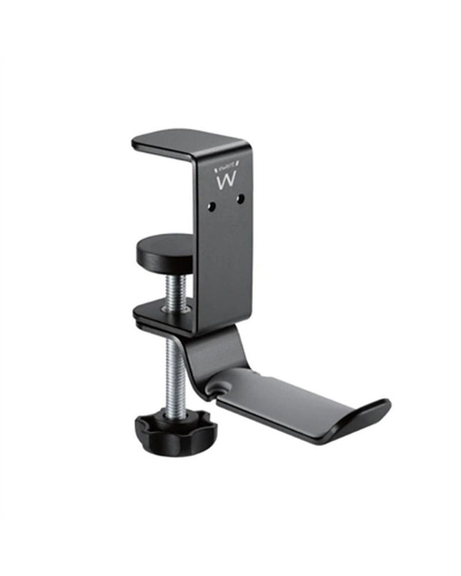 Ewent EW1585 black gaming headset support stand with adjustable hooks for headphones, electronic accessories.