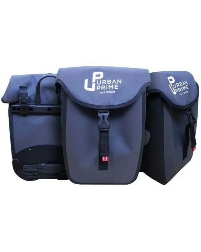 Urban Prime UP-BAG-EBK bike support for outdoor cycling, shown attached to a bicycle, in a sport and outdoor setting.